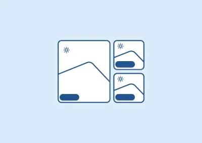 Illustration of content displayed as tiles